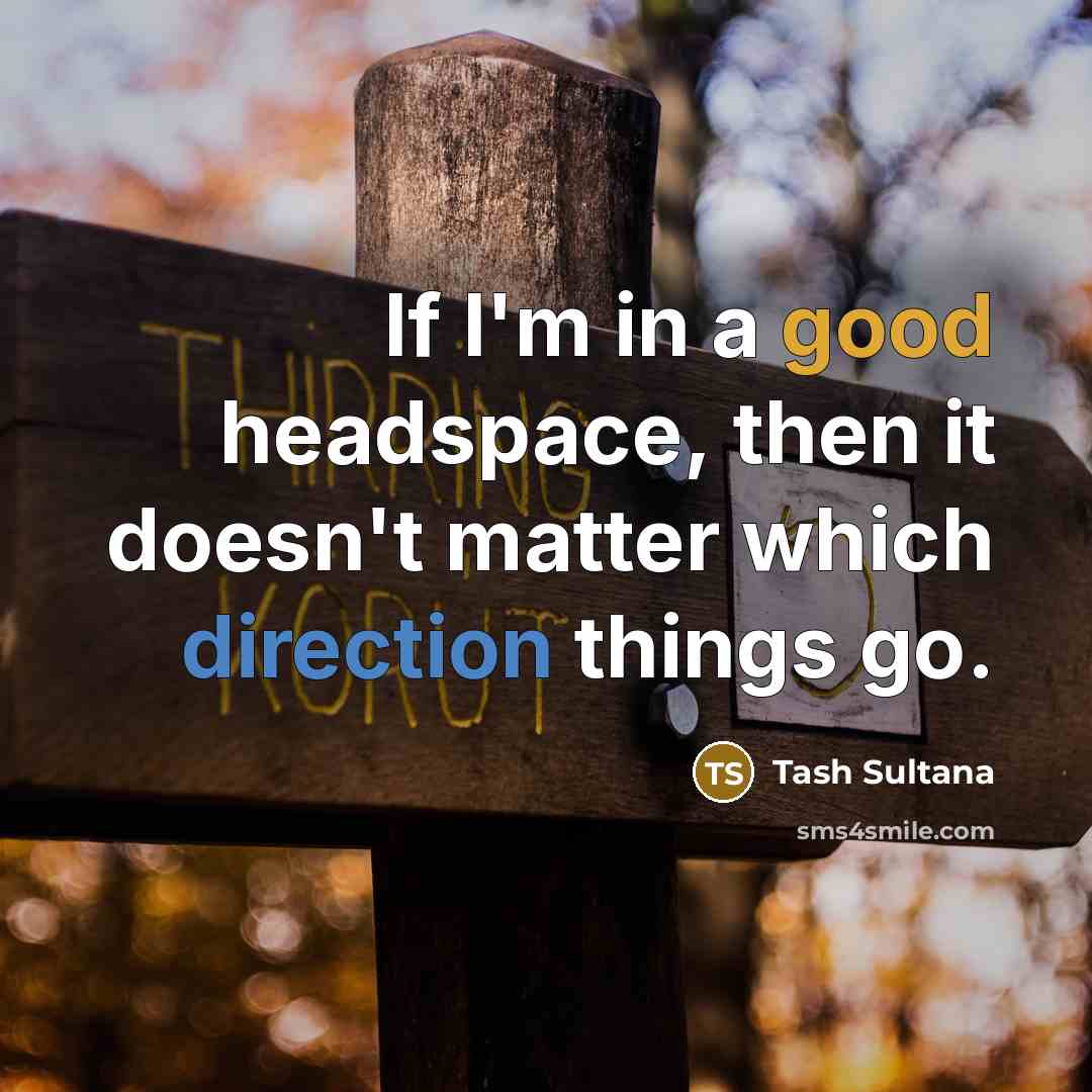 “If I'm in a good headspace, then it doesn't matter which direction things go.” quote by Tash Sultana