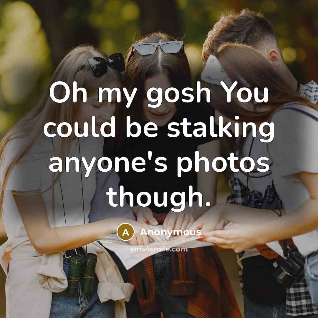 “Oh my gosh You could be stalking anyone's photos though.” quote by Anonymous
