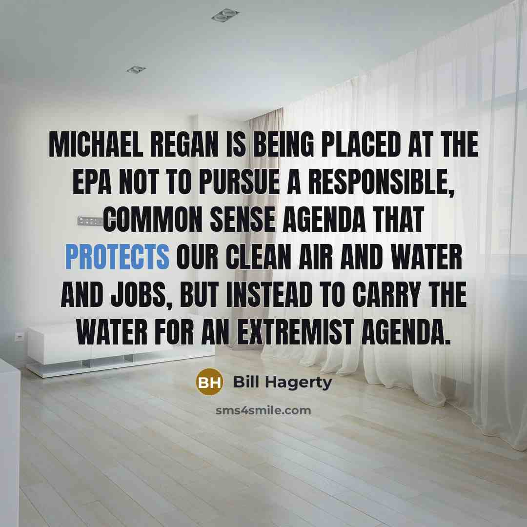 “Michael Regan is being placed at the EPA not to pursue a responsible, common sense agenda that protects our clean air and water and jobs, but instead to carry the water for an extremist agenda.” quote by Bill Hagerty