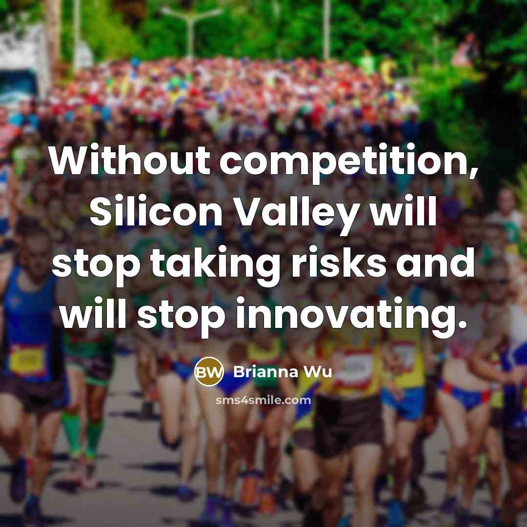 “Without competition, Silicon Valley will stop taking risks and will stop innovating.” quote by Brianna Wu