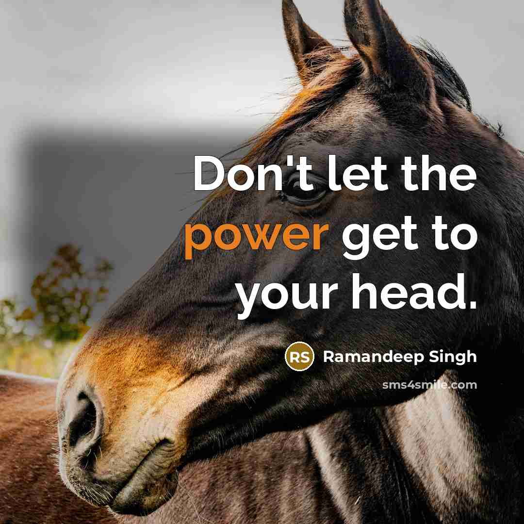 “Don't let the power get to your head.” quote by Ramandeep Singh