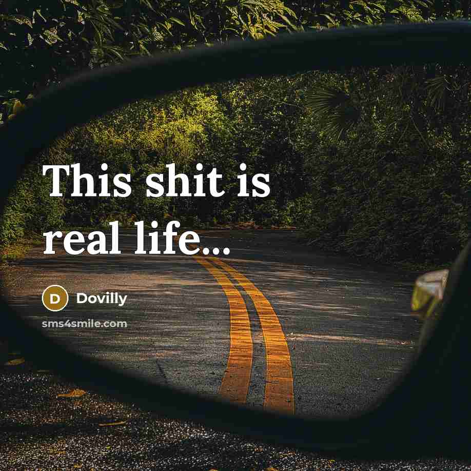 “This shit is real life...” quote by Dovilly