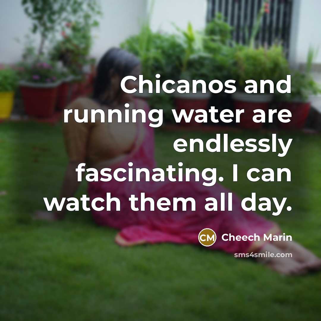 “Chicanos and running water are endlessly fascinating. I can watch them all day.” quote by Cheech Marin