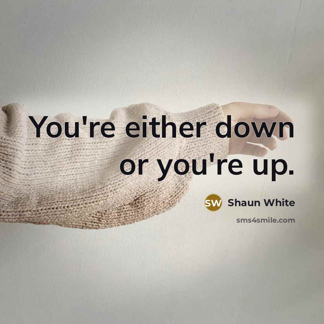“You're either down or you're up.” quote by Shaun White