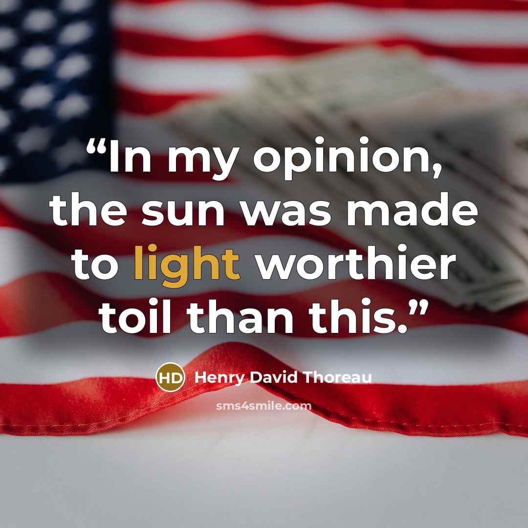 “In my opinion, the sun was made to light worthier toil than this.” quote by Henry David Thoreau