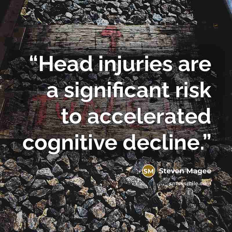 “Head injuries are a significant risk to accelerated cognitive decline.” quote by Steven Magee