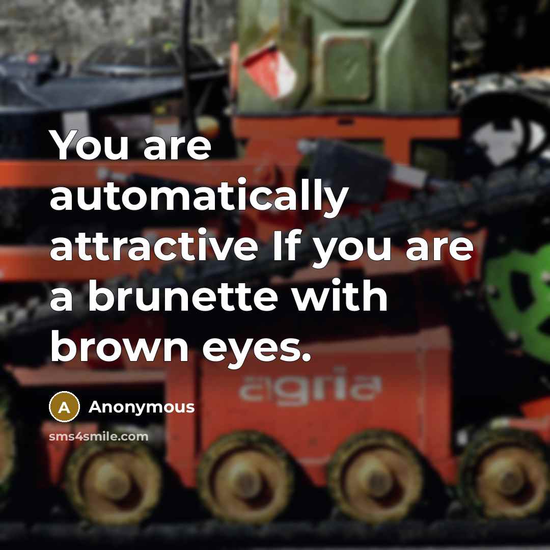 “You are automatically attractive If you are a brunette with brown eyes.” quote by Anonymous