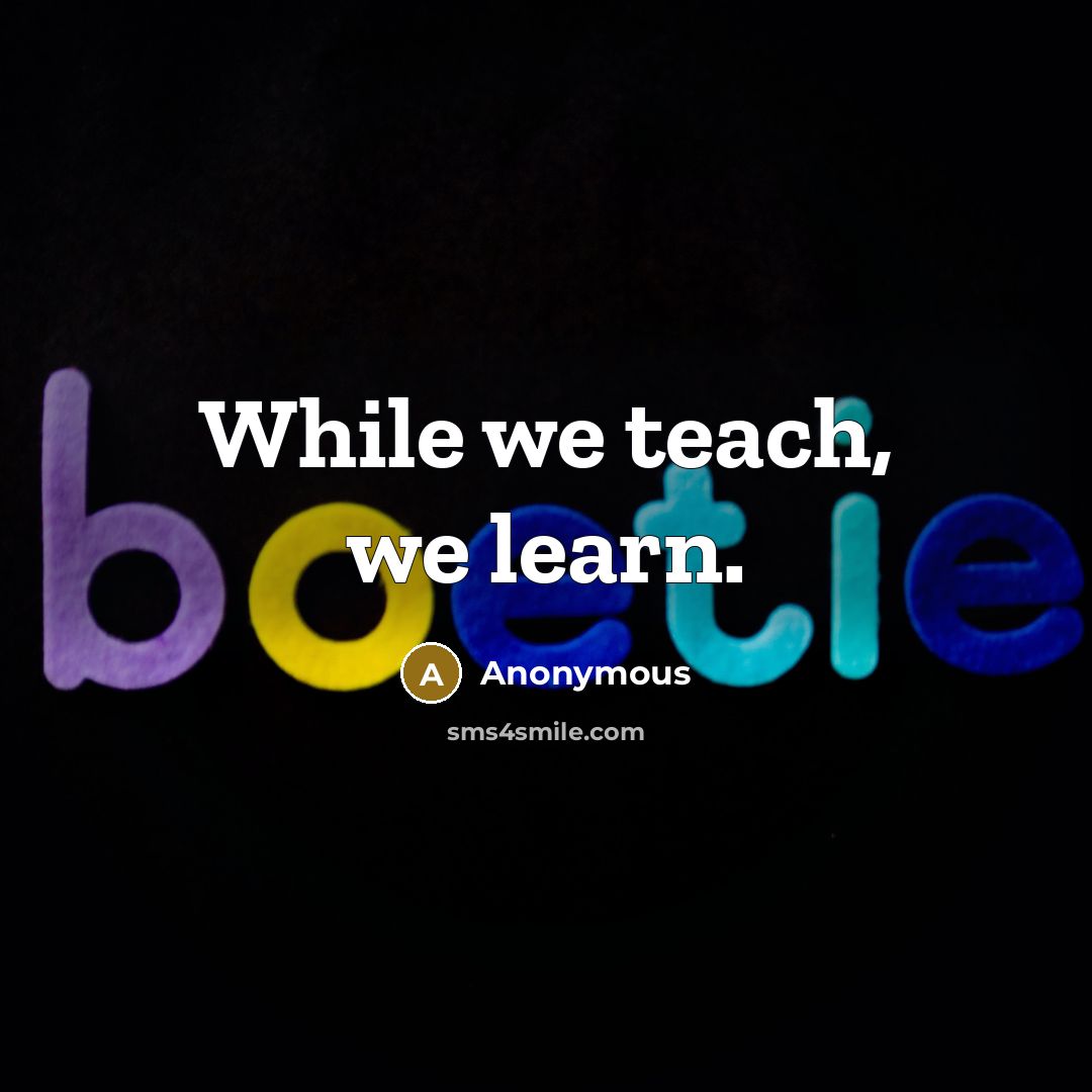 “While we teach, we learn.” quote by Anonymous