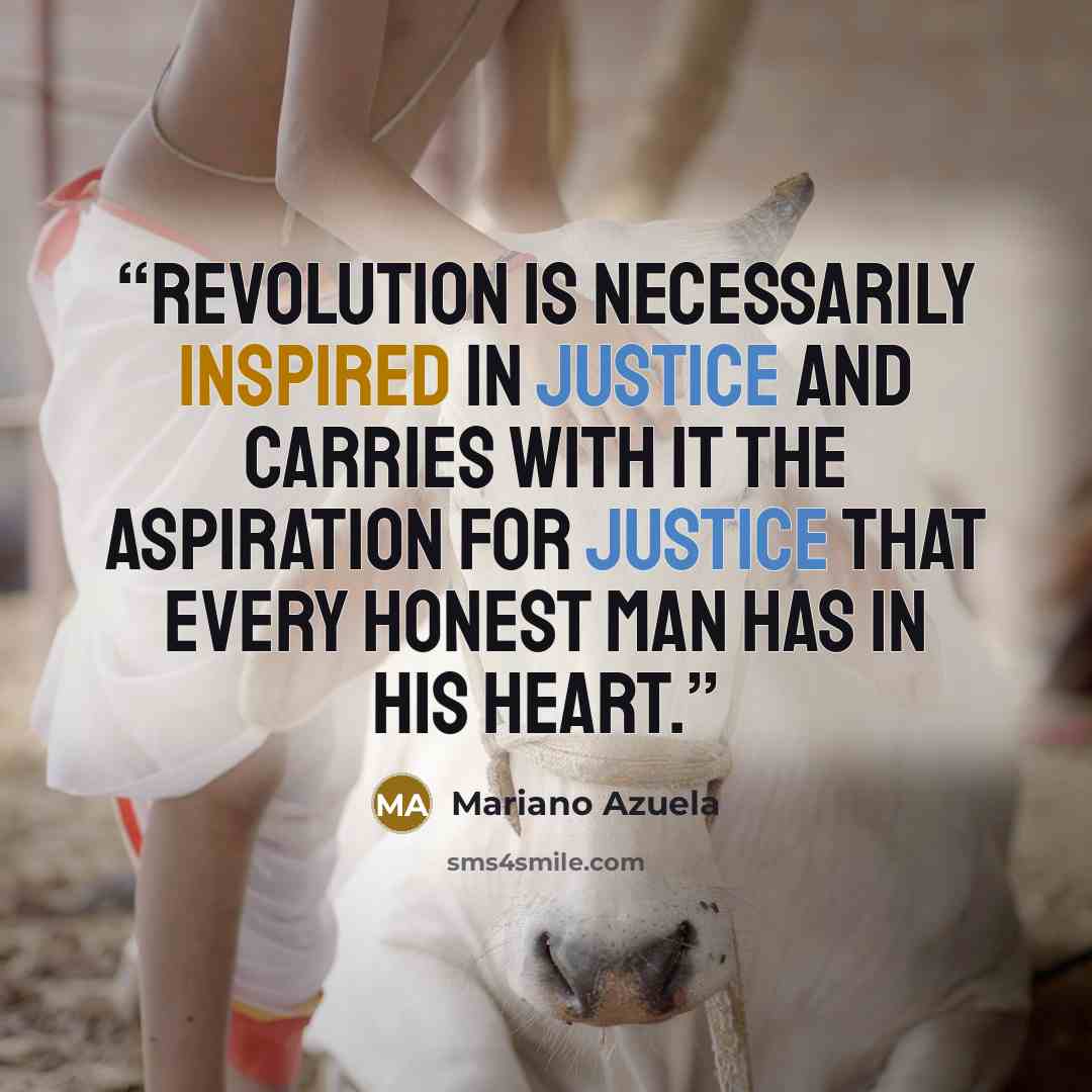 “Revolution is necessarily inspired in justice and carries with it the aspiration for justice that every honest man has in his heart.” quote by Mariano Azuela