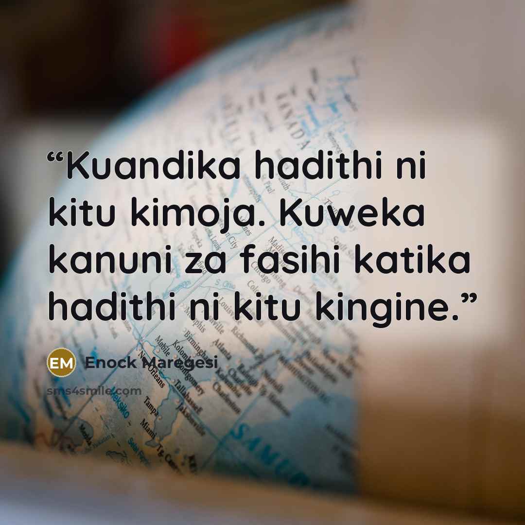 “Kuandika hadithi ni kitu kimoja. Kuweka kanuni za fasihi katika hadithi ni kitu kingine.” quote by Enock Maregesi