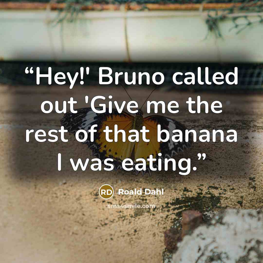 “Hey!' Bruno called out 'Give me the rest of that banana I was eating.” quote by Roald Dahl