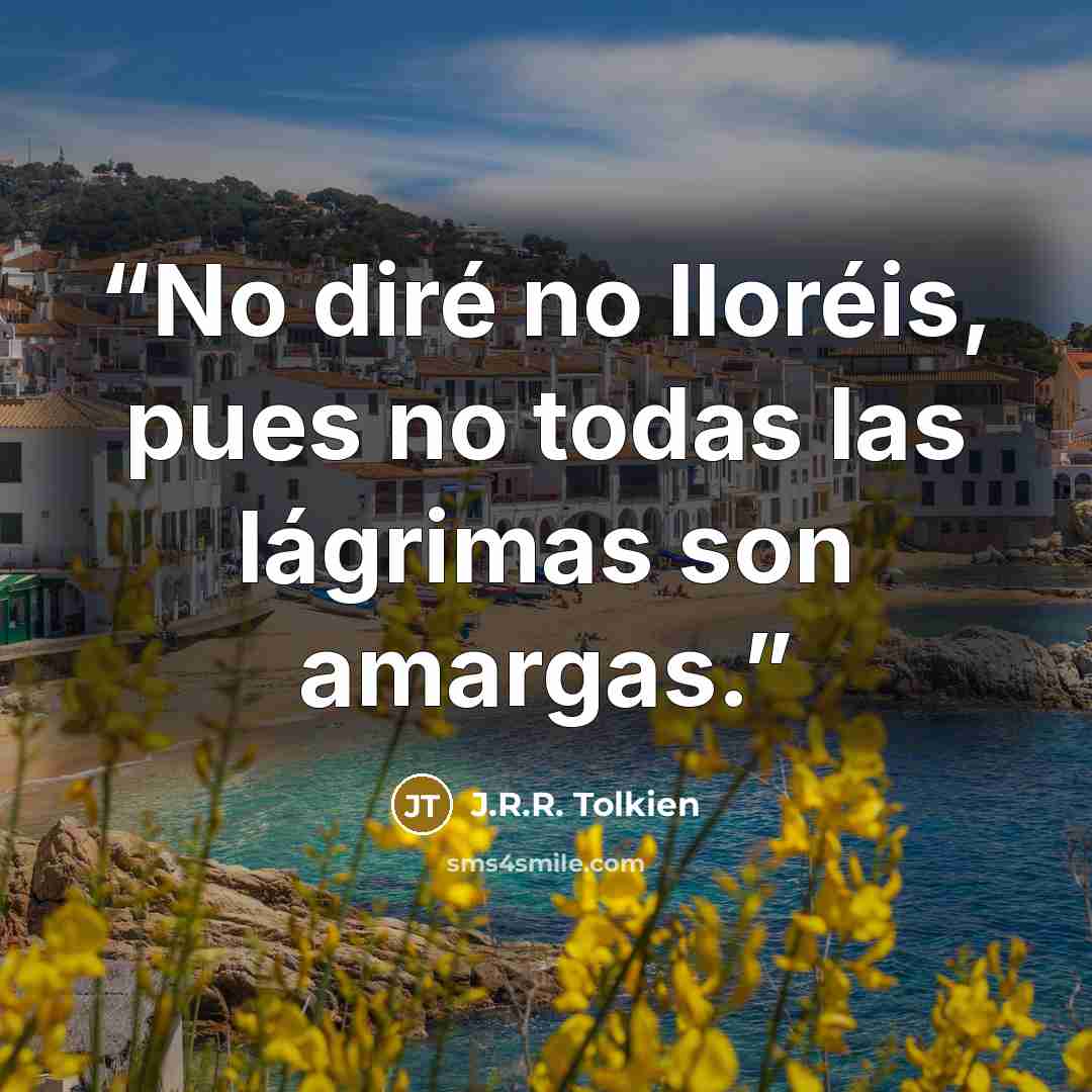 “No diré no lloréis, pues no todas las lágrimas son amargas.” quote by J.R.R. Tolkien