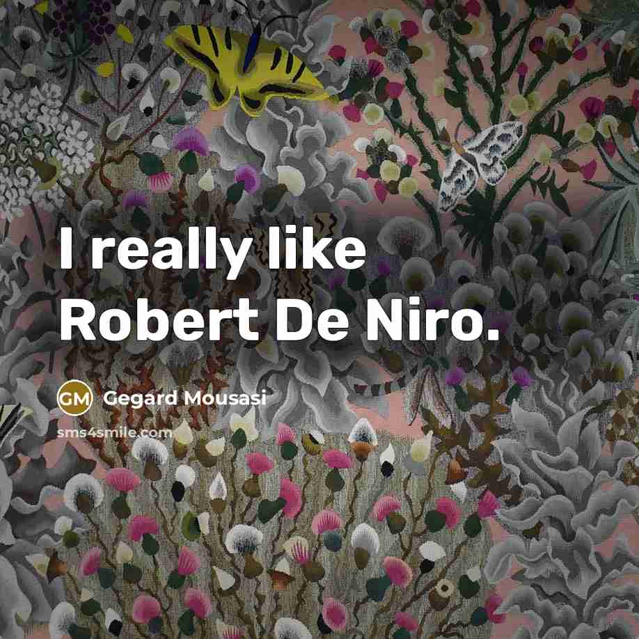 “I really like Robert De Niro.” quote by Gegard Mousasi