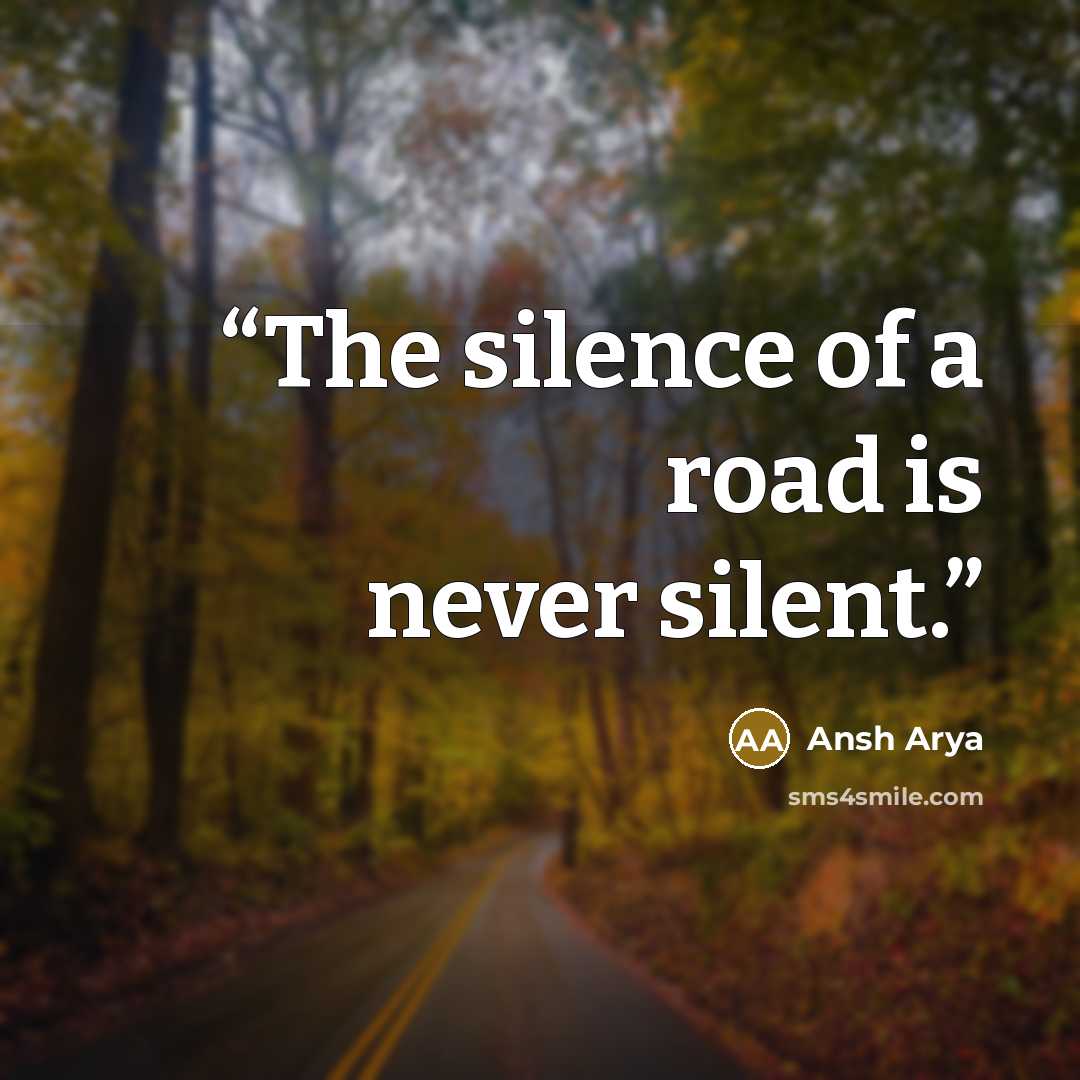“The silence of a road is never silent.” quote by Ansh Arya