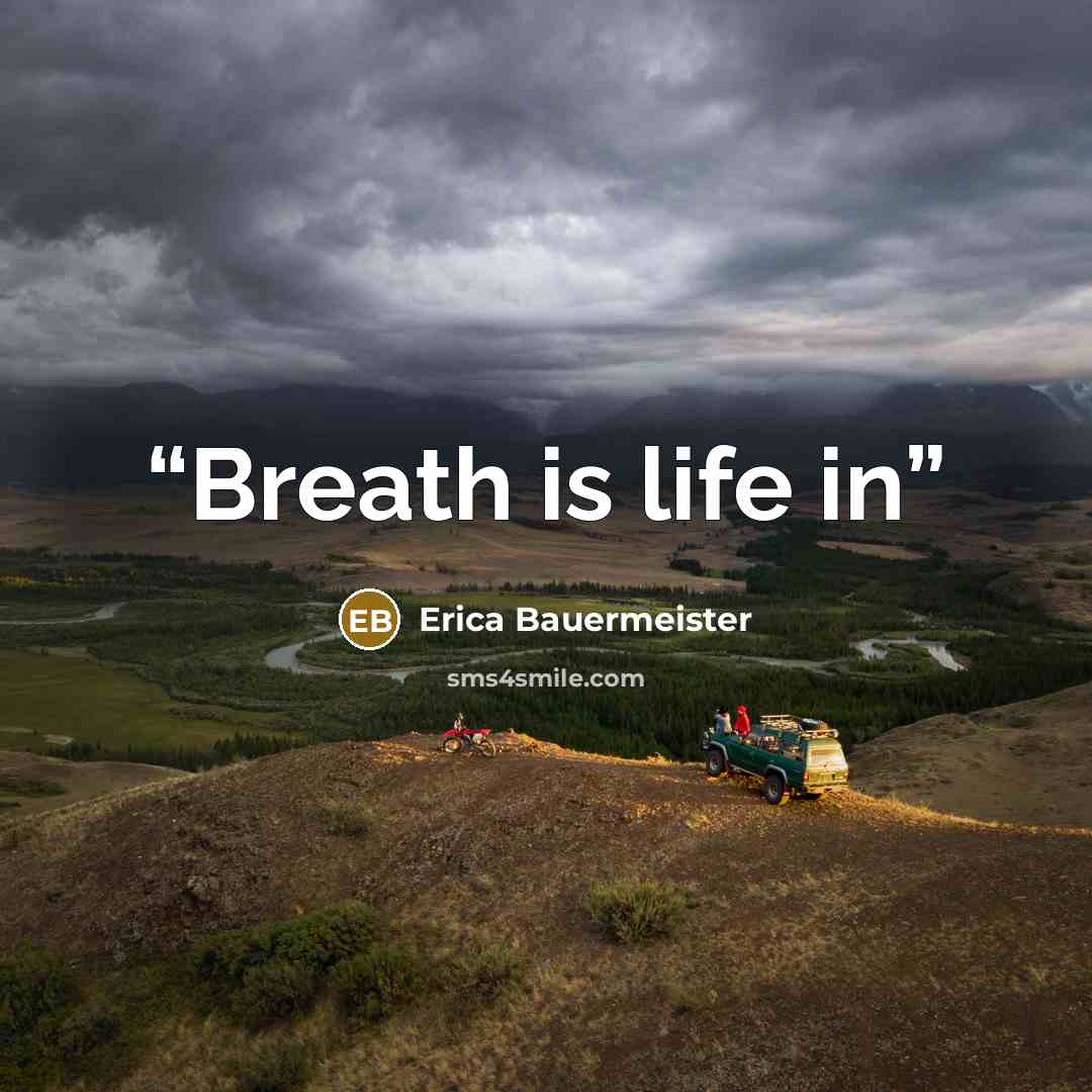 “Breath is life in” quote by Erica Bauermeister