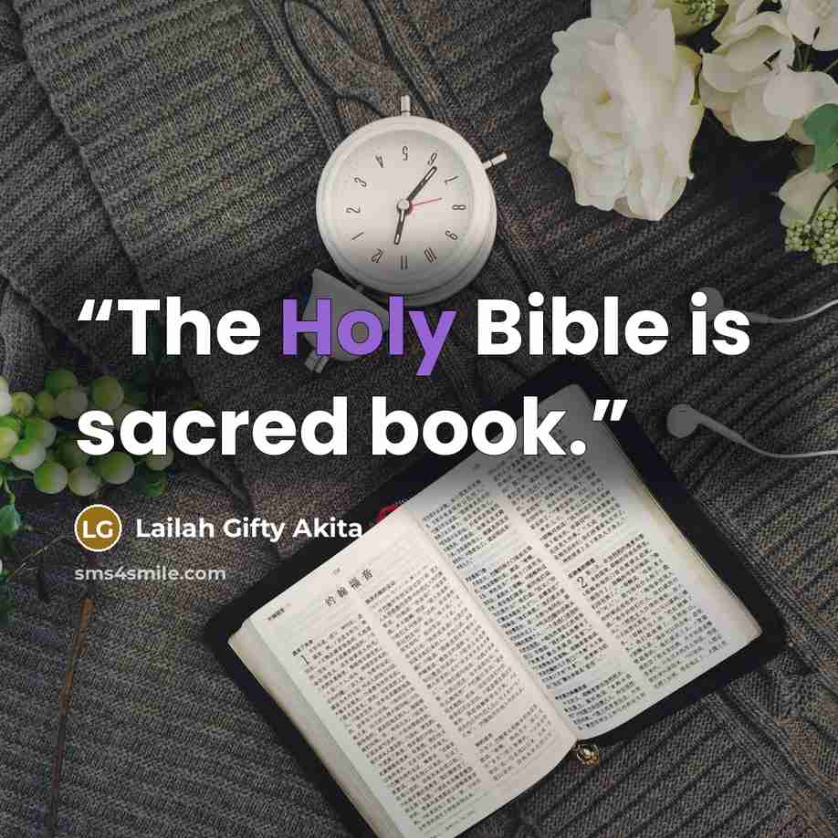 “The Holy Bible is sacred book.” quote by Lailah Gifty Akita