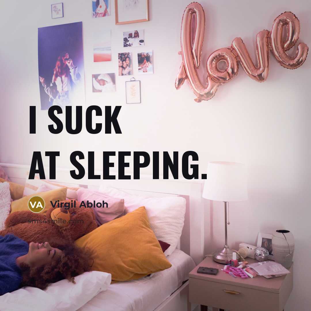 “I suck at sleeping.” quote by Virgil Abloh
