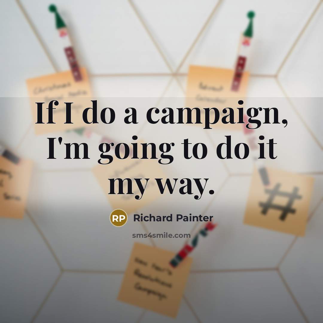“If I do a campaign, I'm going to do it my way.” quote by Richard Painter