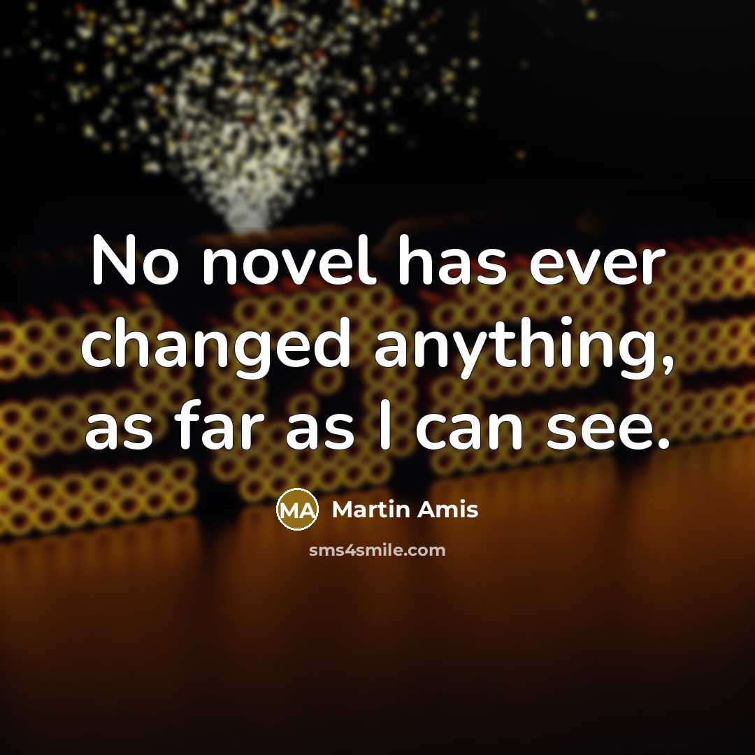 “No novel has ever changed anything, as far as I can see.” quote by Martin Amis