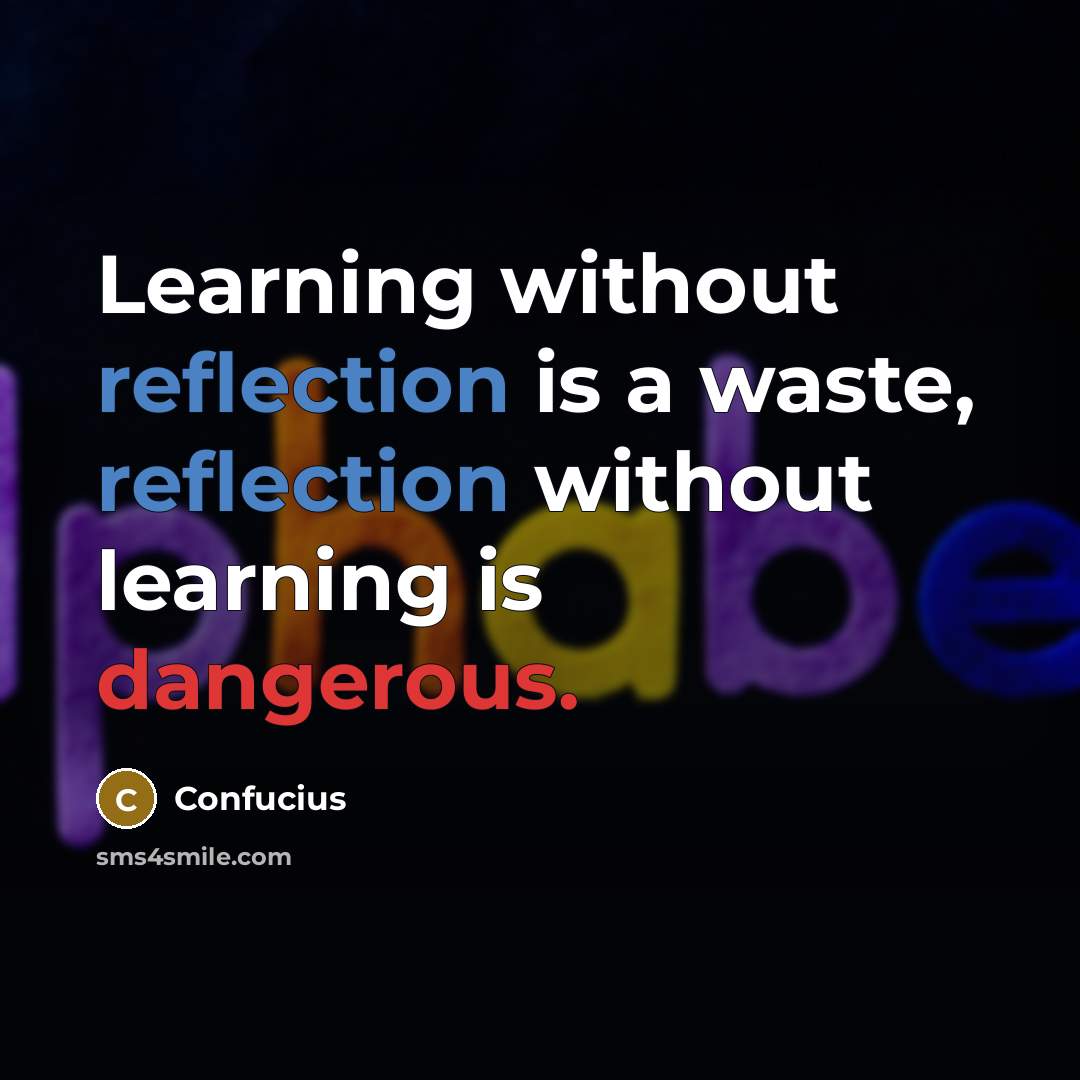 “Learning without reflection is a waste, reflection without learning is dangerous.” quote by Confucius