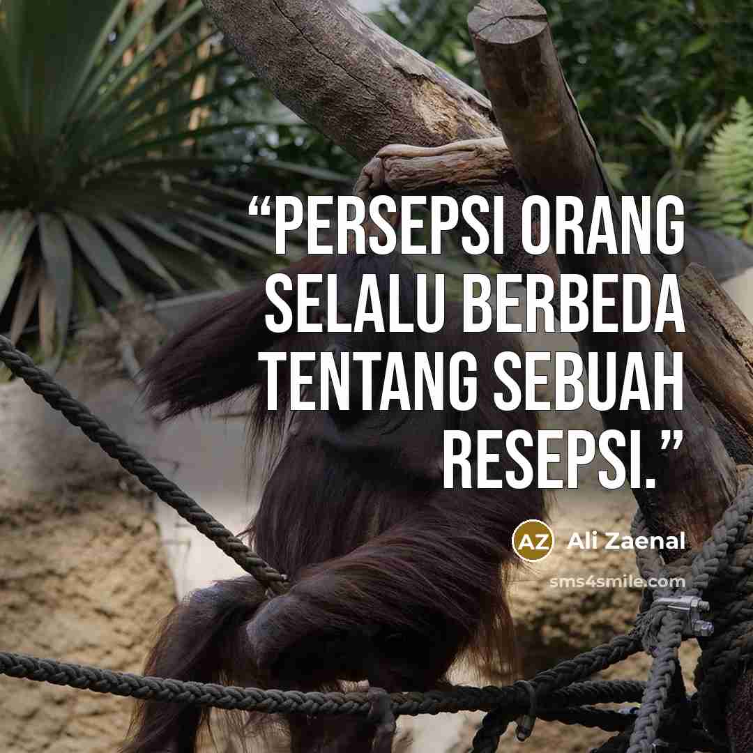 “Persepsi orang selalu berbeda tentang sebuah resepsi.” quote by Ali Zaenal