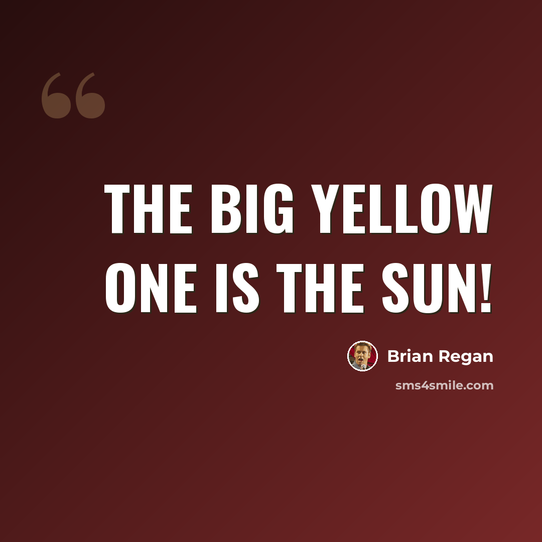 “The big yellow one is the sun!” quote by Brian Regan