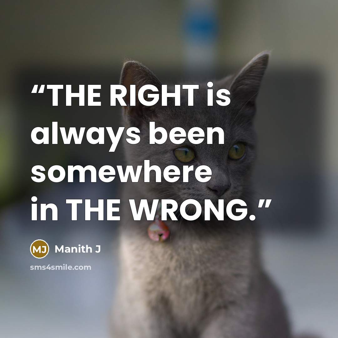“THE RIGHT is always been somewhere in THE WRONG.” quote by Manith J