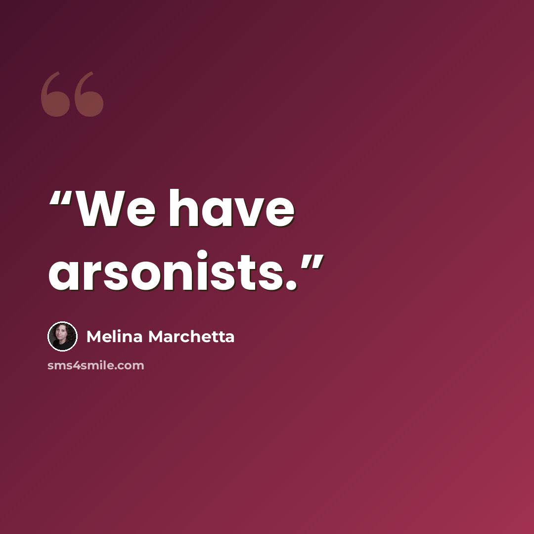 “We have arsonists.” quote by Melina Marchetta