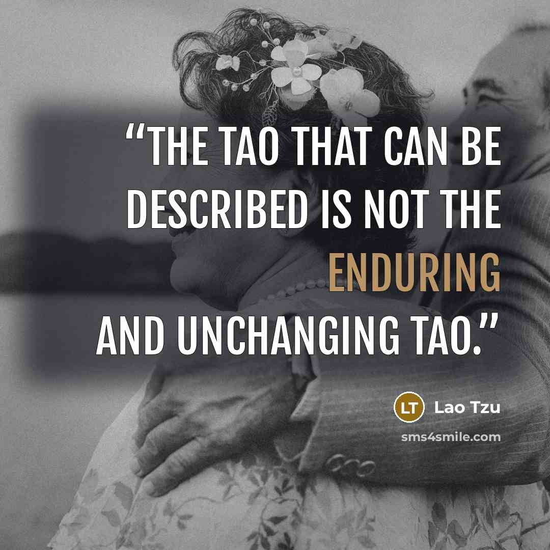 “The Tao that can be described is not the enduring and unchanging Tao.” quote by Lao Tzu
