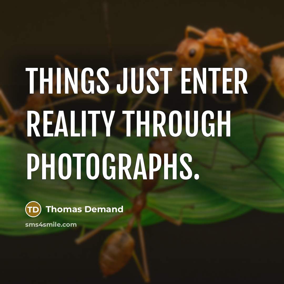 “Things just enter reality through photographs.” quote by Thomas Demand