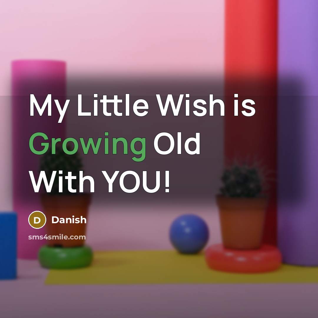 “My Little Wish is Growing Old With YOU!” quote by Danish
