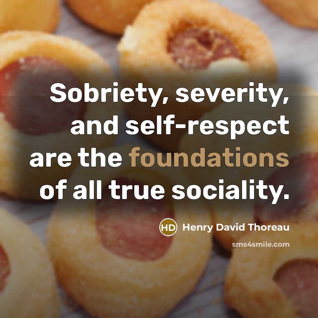 “Sobriety, severity, and self-respect are the foundations of all true sociality.” quote by Henry David Thoreau