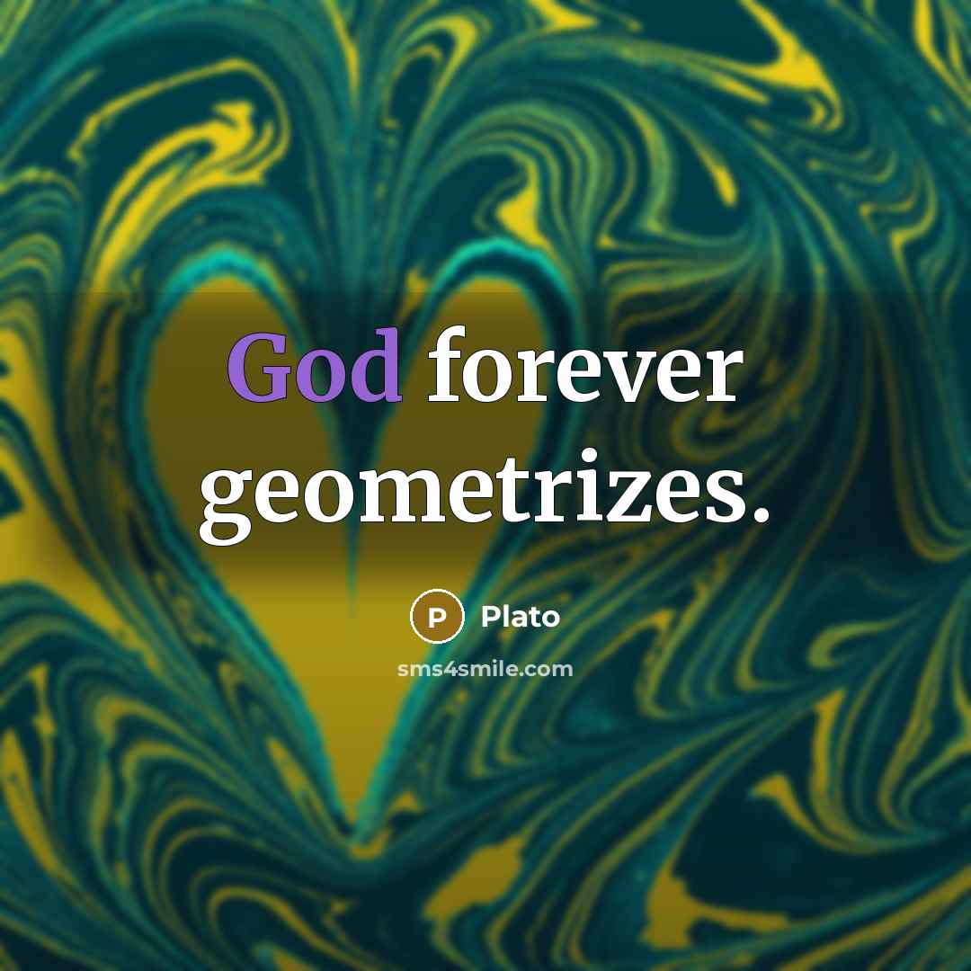 “God forever geometrizes.” quote by Plato