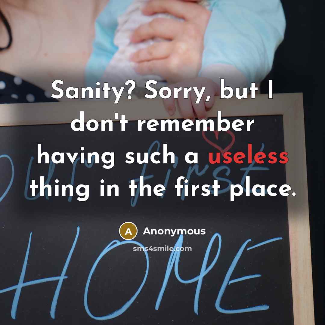 “Sanity? Sorry, but I don't remember having such a useless thing in the first place.” quote by Anonymous