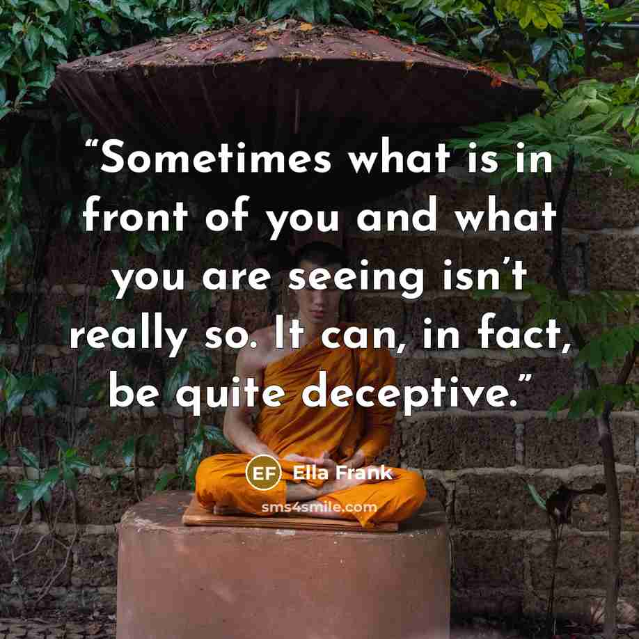 “Sometimes what is in front of you and what you are seeing isn’t really so. It can, in fact, be quite deceptive.” quote by Ella Frank