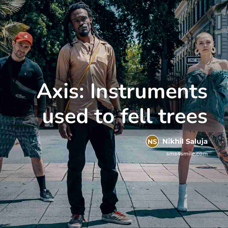 “Axis: Instruments used to fell trees” quote by Nikhil Saluja