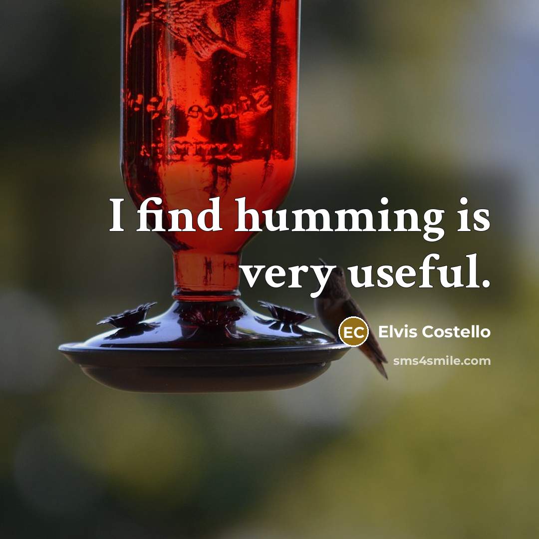 “I find humming is very useful.” quote by Elvis Costello