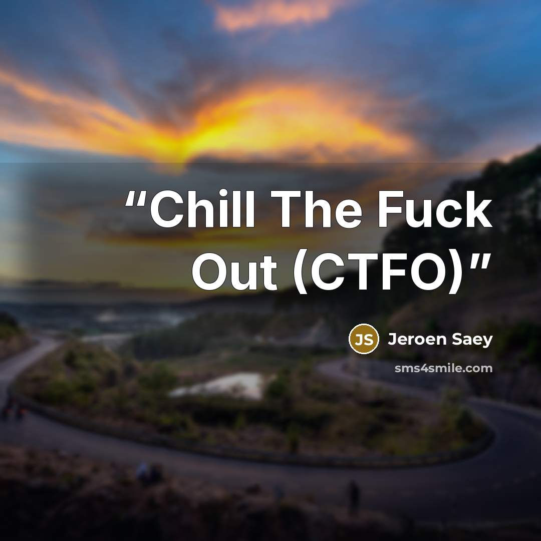 “Chill The Fuck Out (CTFO)” quote by Jeroen Saey