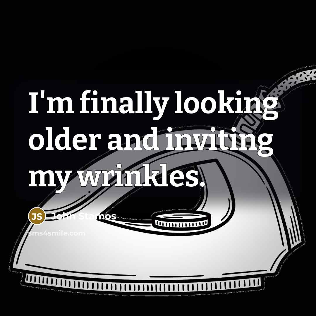 “I'm finally looking older and inviting my wrinkles.” quote by John Stamos