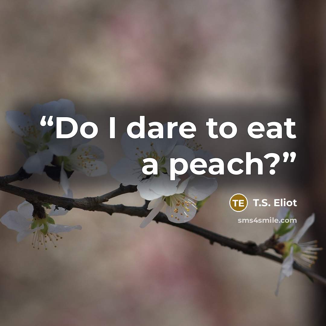 “Do I dare to eat a peach?” quote by T.S. Eliot