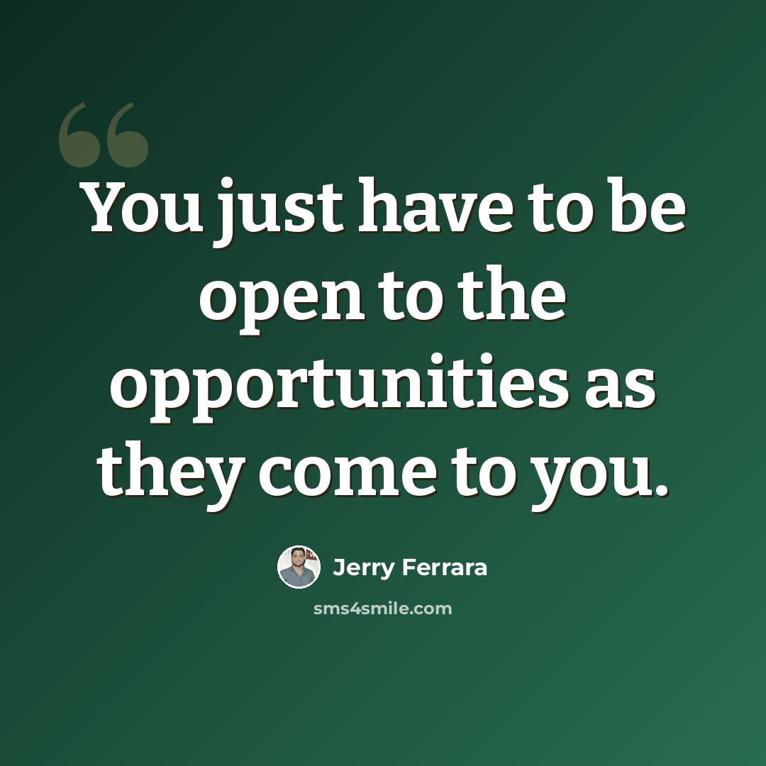 “You just have to be open to the opportunities as they come to you.” quote by Jerry Ferrara
