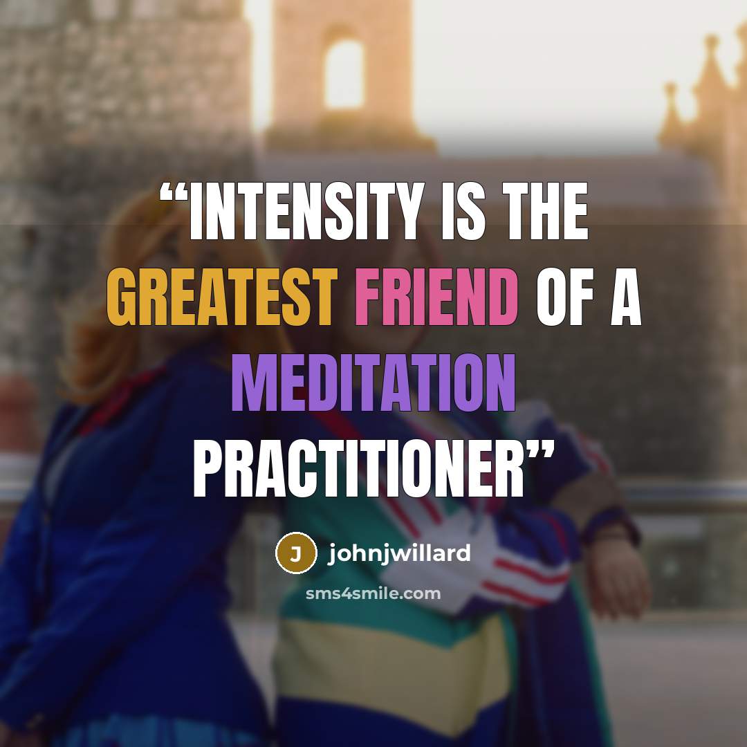 “Intensity is the greatest friend of a meditation practitioner” quote by johnjwillard