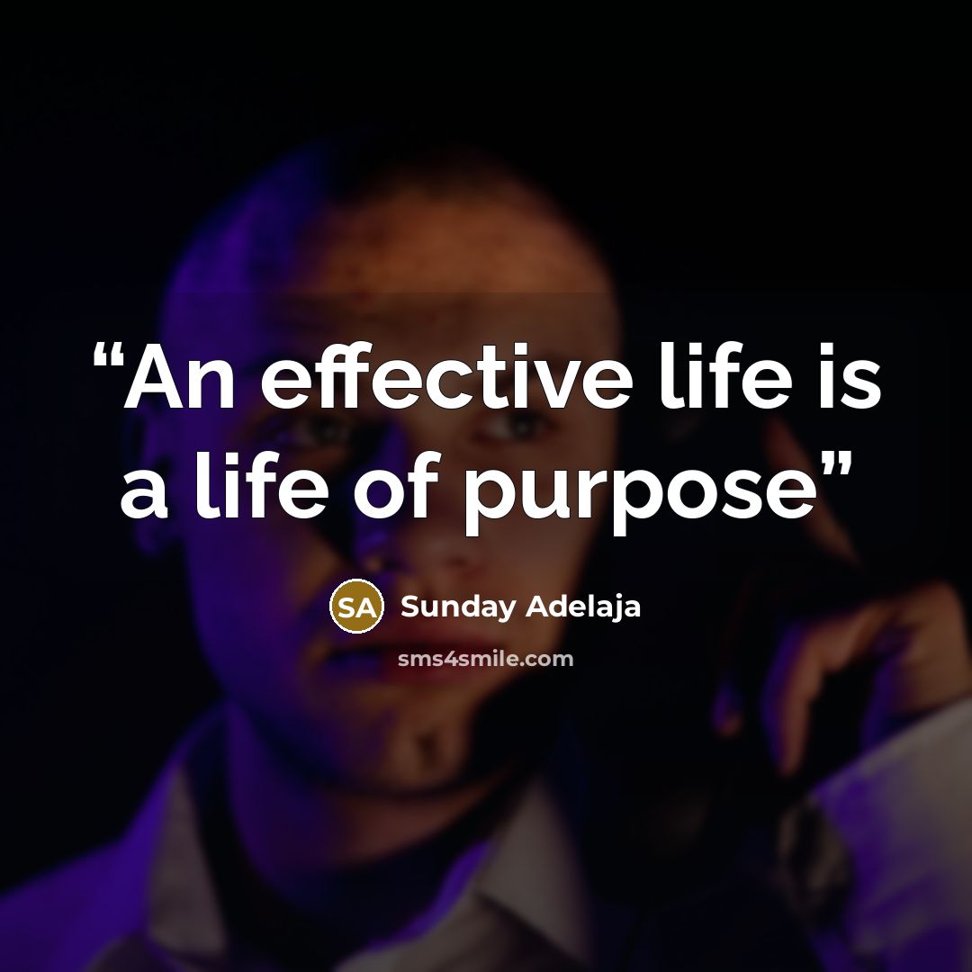 “An effective life is a life of purpose” quote by Sunday Adelaja