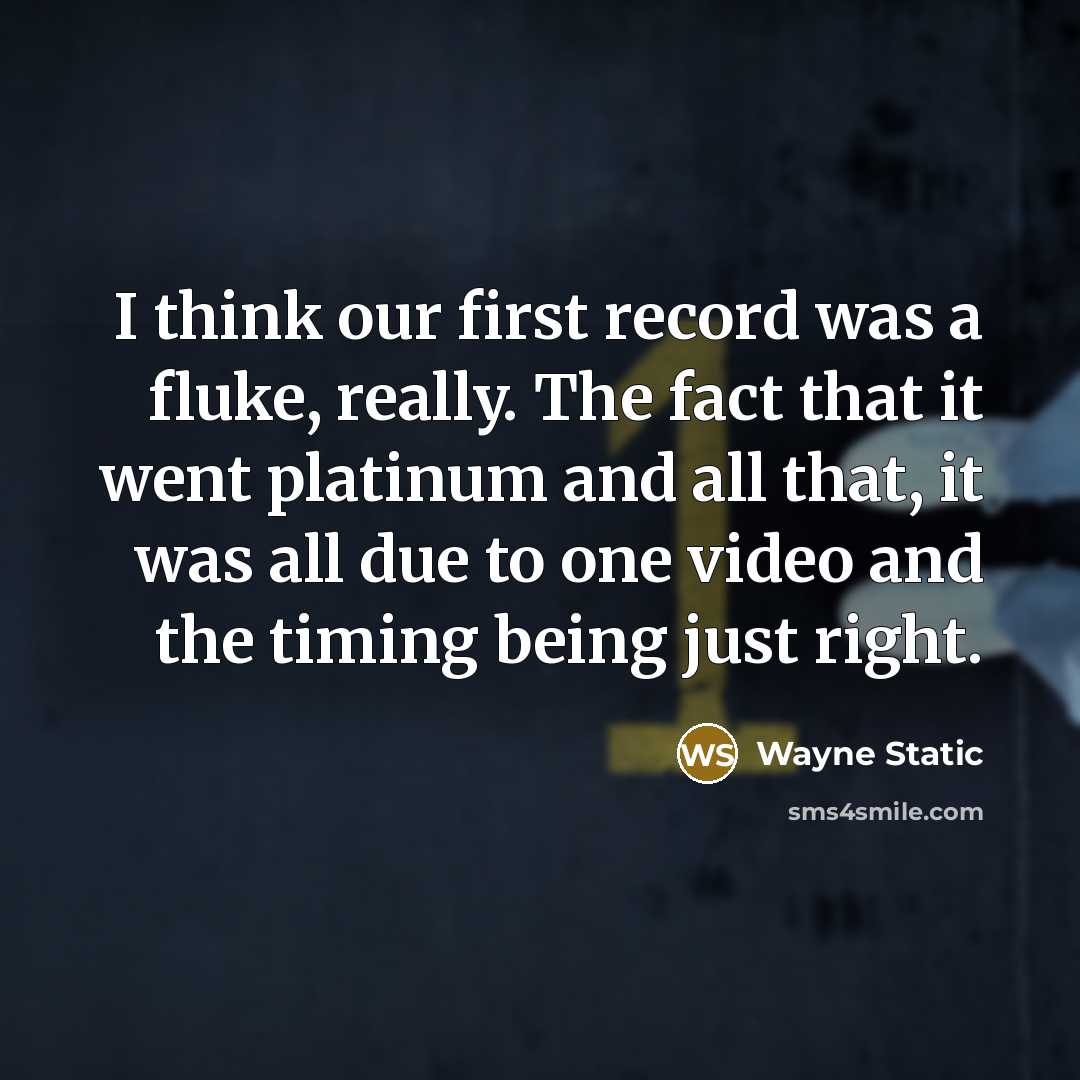 “I think our first record was a fluke, really. The fact that it went platinum and all that, it was all due to one video and the timing being just right.” quote by Wayne Static