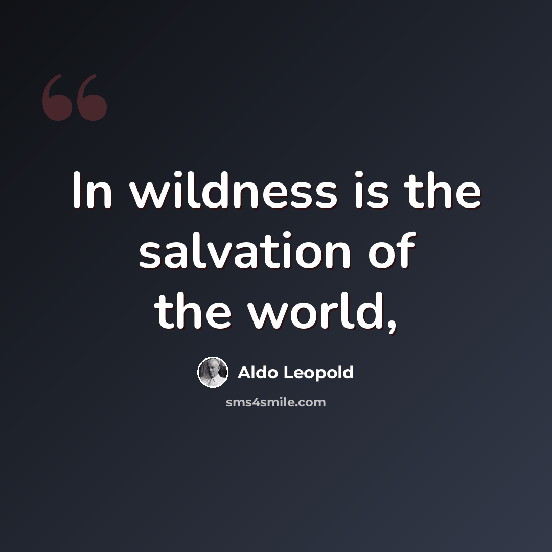 “In wildness is the salvation of the world,” quote by Aldo Leopold