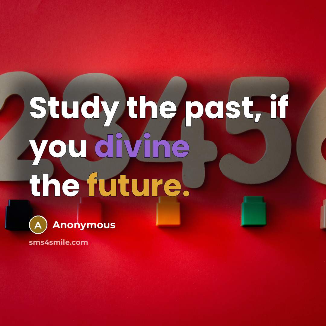 “Study the past, if you divine the future.” quote by Anonymous