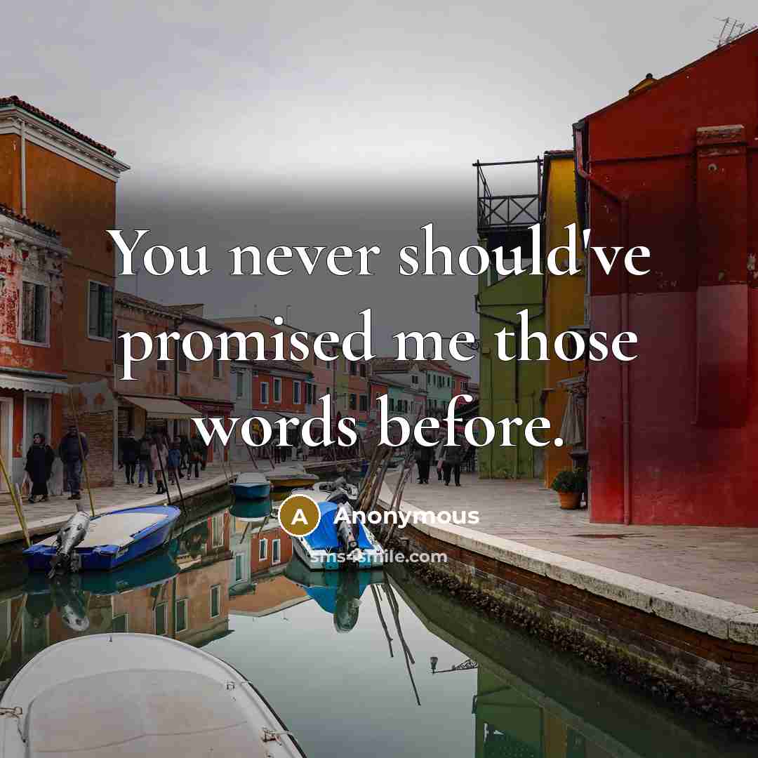 “You never should've promised me those words before.” quote by Anonymous