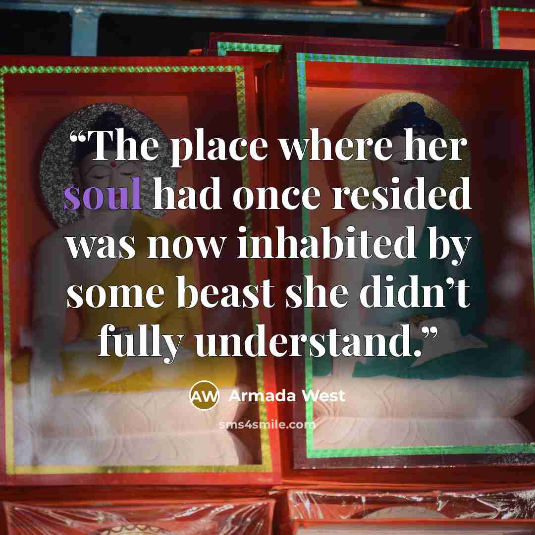 “The place where her soul had once resided was now inhabited by some beast she didn’t fully understand.” quote by Armada West