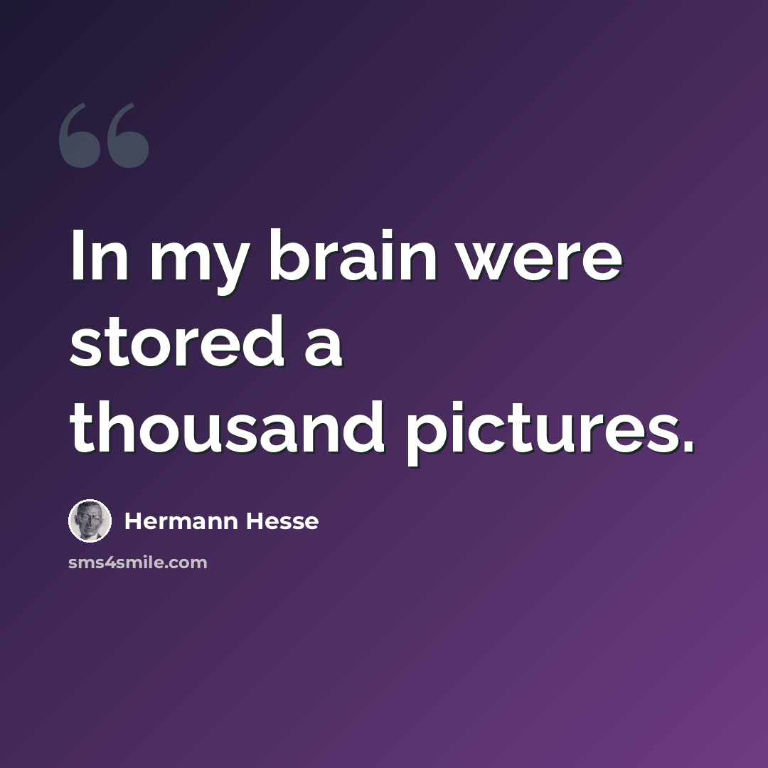 “In my brain were stored a thousand pictures.” quote by Hermann Hesse
