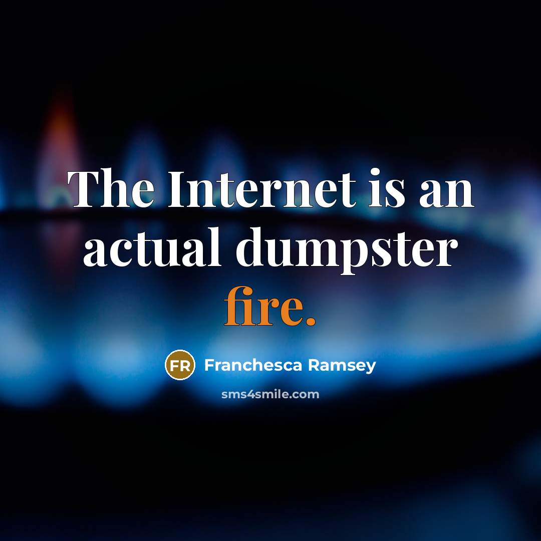 “The Internet is an actual dumpster fire.” quote by Franchesca Ramsey